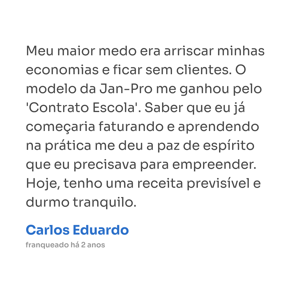 Franquia V2 Jan-Pro do Brasil - Serviços de Limpeza Comercial DEP-02